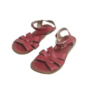 Salt Water Red Leather Sandals Size 7